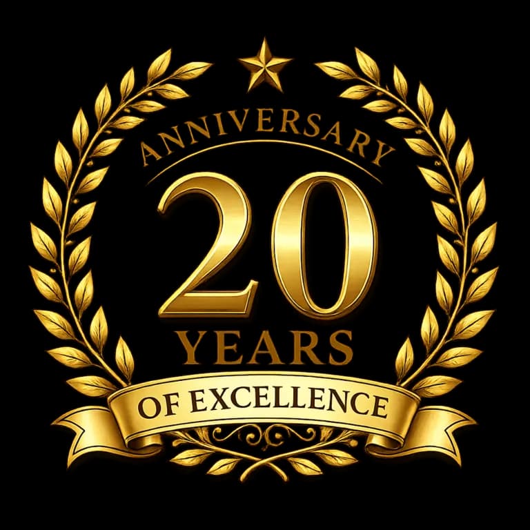 Northstar Removals 20 Years of Excellence anniversary badge